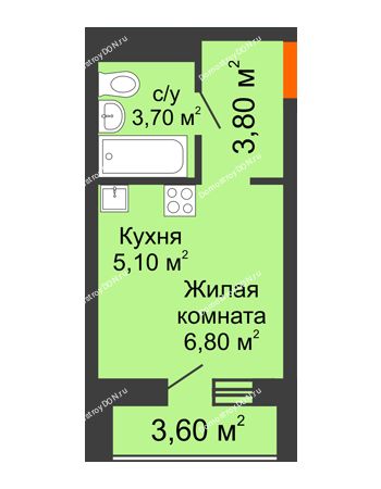 Студия 21,2 м² в ЖК НОРД-Премьер, дом № 13