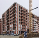 Ход строительства дома 5 в ЖК Брусника в Академическом -