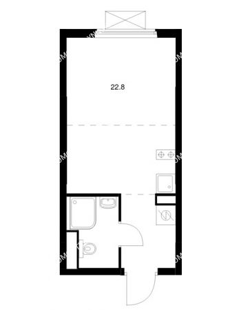 Студия 22,8 м² в ЖК Савин парк, дом корпус 10