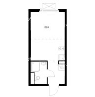 Студия 22,8 м² в ЖК Савин парк, дом корпус 10 - планировка