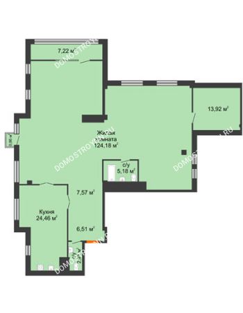 1 комнатная квартира 188,6 м² в ЖК Renaissance (Ренессанс), дом № 1