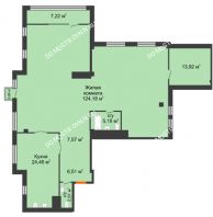 1 комнатная квартира 187 м² в ЖК Renaissance (Ренессанс), дом № 1 - планировка
