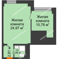 Апартаменты-студия 41,42 м², Апарт-Отель Гордеевка - планировка