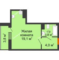 Студия 28,8 м² в ЖК Самолет, дом 4 очередь - Литер 22 - планировка