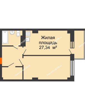 2 комнатная квартира 47,14 м² в ЖК Сокол Градъ, дом Литер 6