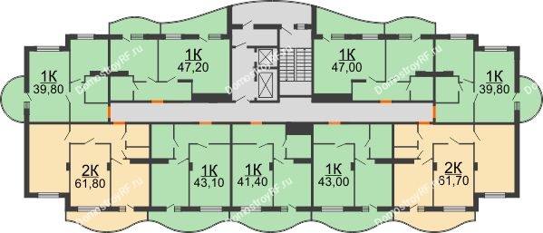 ЖК ОазисДом - планировка 8 этажа