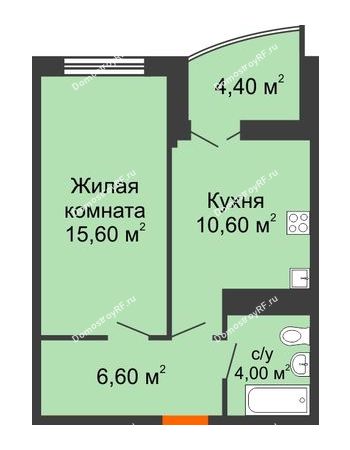 1 комнатная квартира 39 м² в ЖК Дружный, дом Литер 2.3