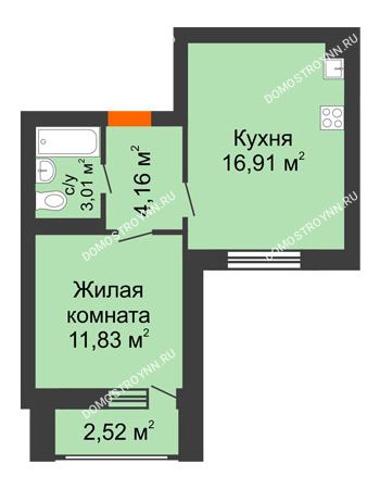 1 комнатная квартира 38,43 м² в ЖК Москва Град, дом № 61