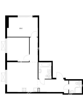 2 комнатная квартира 60,6 м² в ЖК Савин парк, дом корпус 8