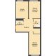 2 комнатная квартира 73,26 м² в ЖК Акватория	, дом ГП-1 - планировка