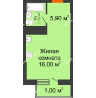 Студия 26,5 м², ЖК Клубный дом на Мечникова - планировка