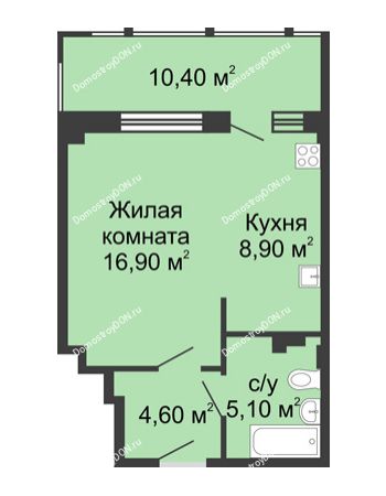 1 комнатная квартира 45,9 м² в ЖК Мега, дом № 2
