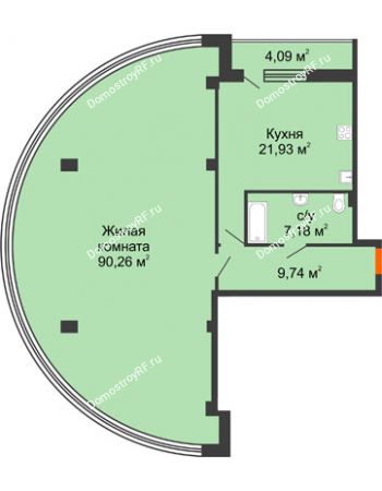1 комнатная квартира 113,1 м² - ЖК 311