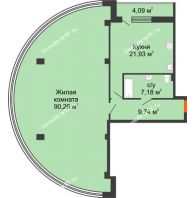 1 комнатная квартира 113,1 м², ЖК 311 - планировка
