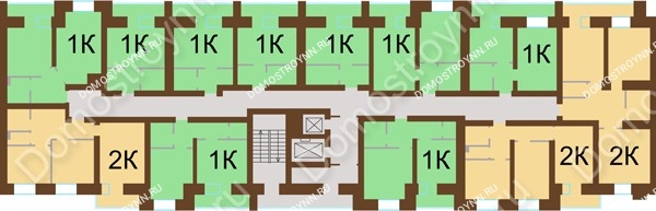 Планировка 5 этажа в доме № 67 в ЖК Рубин
