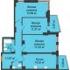 3 комнатная квартира 76,21 м² в ЖК Город у реки, дом Литер 7 - планировка