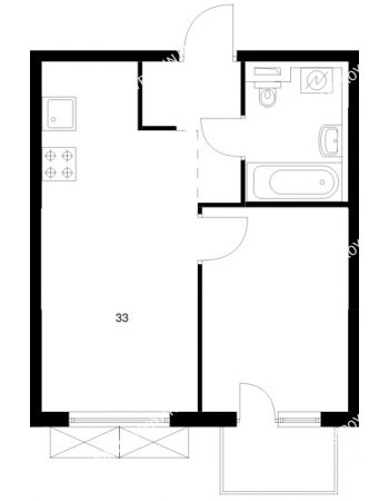 1 комнатная квартира 33 м² в ЖК Савин парк, дом корпус 8