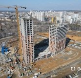 Ход строительства дома 1 в ЖК Голос Заря -