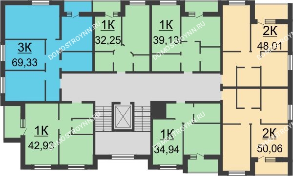 Планировка 3 этажа в доме 62/3, № 5 в ЖК Парк Горького