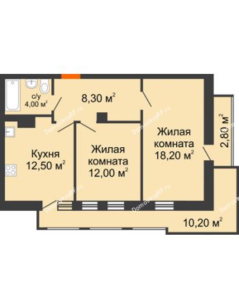 1 комнатная квартира 61,5 м² - ЖК Утро