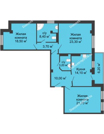3 комнатная квартира 106 м² - ЖК Дом на Береговой