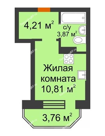 Студия 20,02 м² в ЖК Светлоград, дом Литер 16