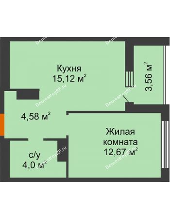 1 комнатная квартира 38,15 м² в Жилой Район Никольский, дом ГП-54