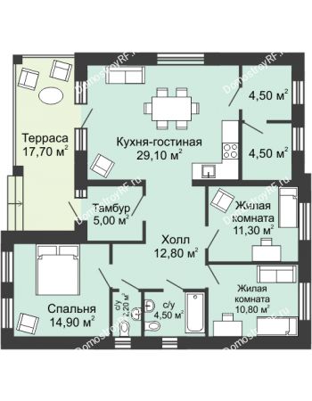 3 комнатный коттедж 104,9 м² - КП Legenda (Легенда)
