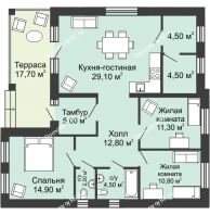 6 очередь — ЗУ63, 104,9 м² 104,9 м², КП Legenda (Легенда) - планировка