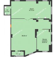 1 комнатная квартира 200,8 м², ЖК ROLE CLEF - планировка