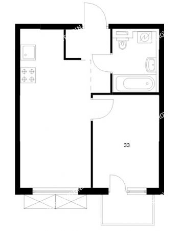 1 комнатная квартира 33 м² в ЖК Савин парк, дом корпус 8