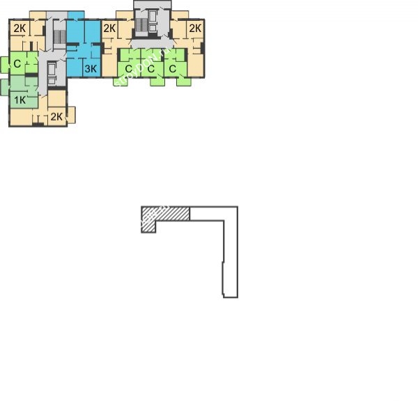 Планировка 13 этажа в доме Корпус 5-1.1 в ЖК 5 Элемент (Пятый Элемент)