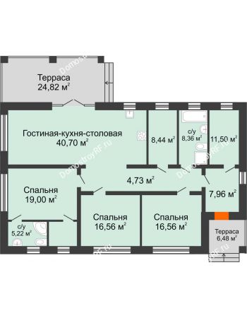 3 комнатный коттедж 181 м² - КП Ясная Поляна