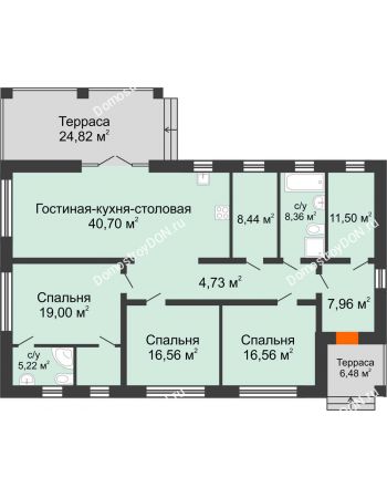 3 комнатный коттедж 181 м² - КП Ясная Поляна