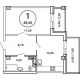 1 комнатная квартира 48,6 м² в ЖК Лебедь, дом № 50 - планировка