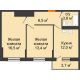 2 комнатная квартира 52,2 м² в ЖК Южане, дом Литер 2 - планировка