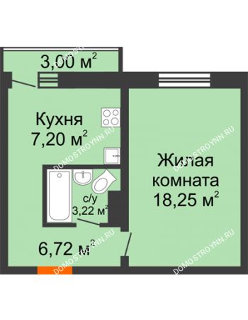 1 комнатная квартира 35,39 м² в ЖК Корабли, дом № 9-2