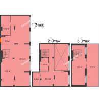 4 комнатные апартаменты 241,42 м² в Квартал 1А Первомайская, дом №3 - планировка