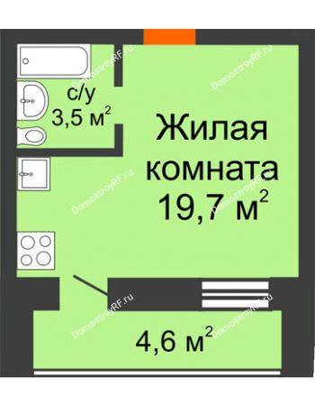 Студия 25,5 м² в ЖК Видный, дом № 2