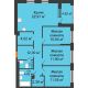 3 комнатная квартира 82,57 м² в ЖК DOK (ДОК), дом ГП-1.2 - планировка