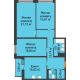 3 комнатная квартира 98,76 м² в ЖК Бунин, дом 1 этап, секции 11,12,13,14 - планировка