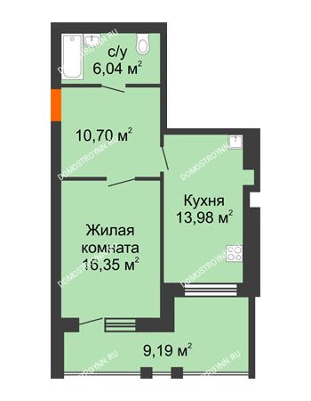1 комнатная квартира 51,66 м² в ЖК Свобода, дом 2 очередь