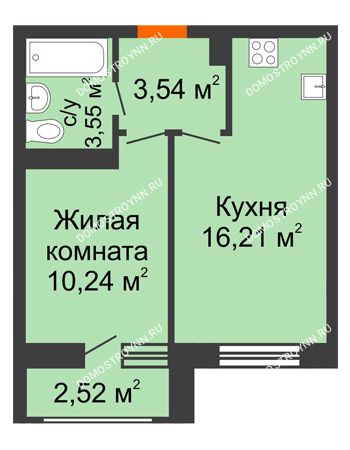 1 комнатная квартира 36,06 м² в ЖК Москва Град, дом № 63